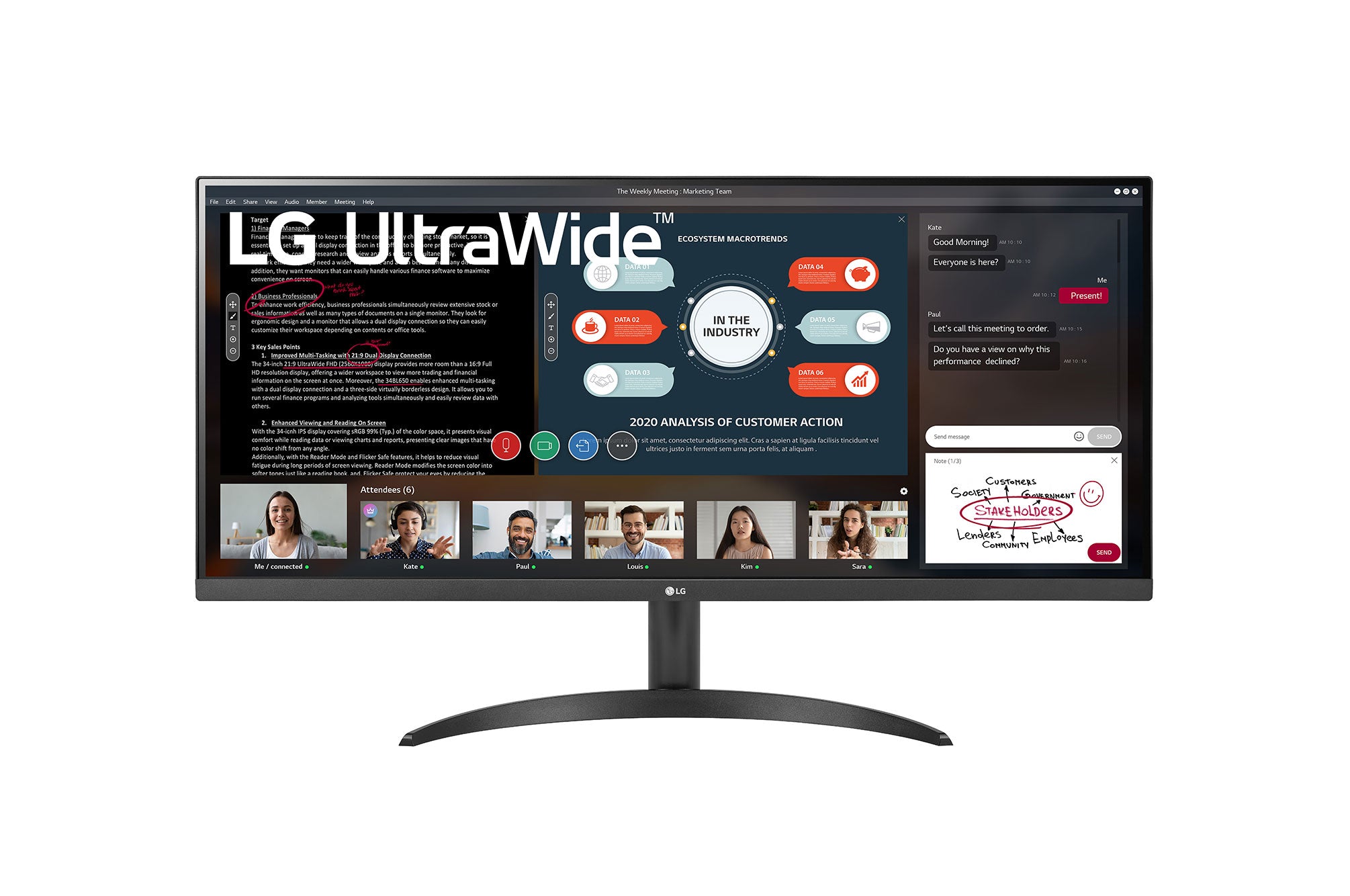 LG 34WP500 UltraWide Monitor / 34 inch / 2560 x 1080 Resolution / AMD FreeSync / Dynamic Action Sync / Black Stabilizer