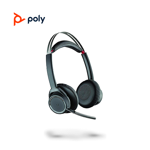 Poly Voyager Focus UC B825 Noise Cancelling Headset With Charging Stand, USB-A