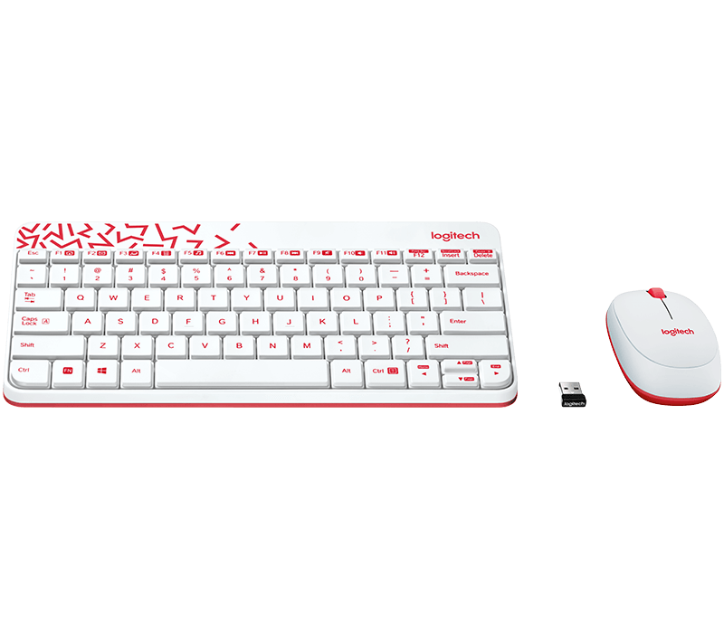 Logitech MK240 Nano Wireless Keyboard and Mouse Combo (White)