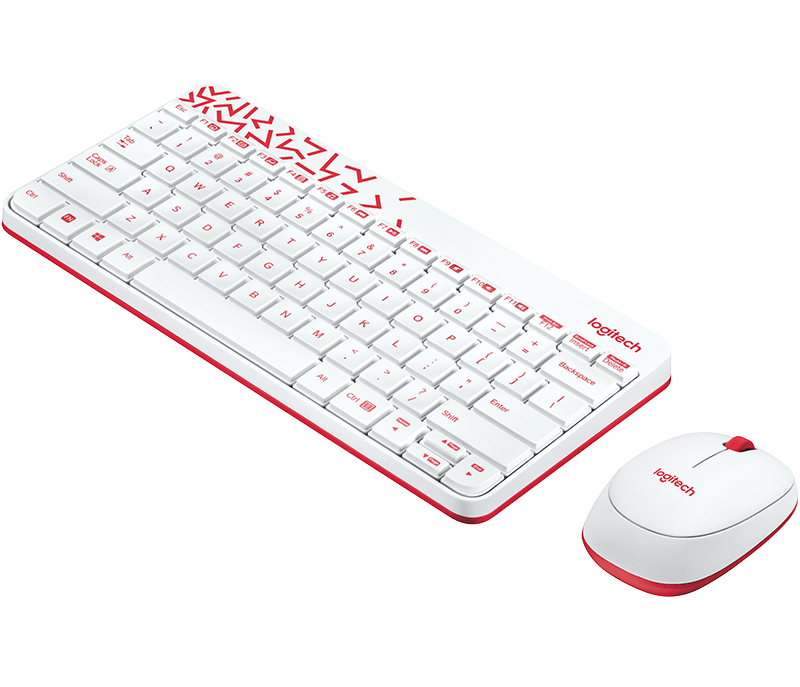 Logitech MK240 Nano Wireless Keyboard and Mouse Combo (White)