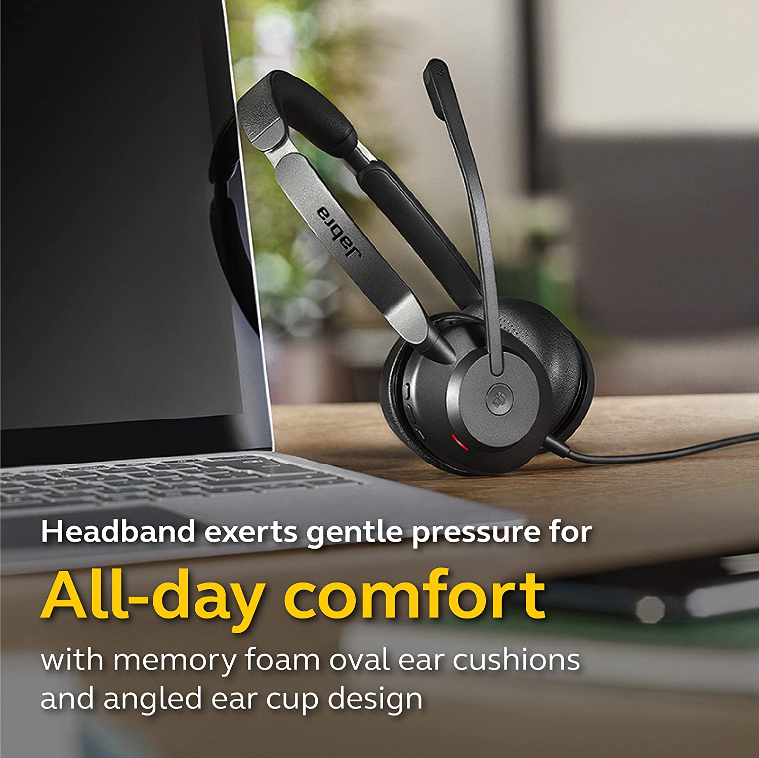 Jabra Evolve2 30 Wired Headset, USB-C, Stereo, Black – Lightweight, Portable Telephone Headset with 2 Built-in Microphones – Work Headset with Superior Audio and Reliable Comfort