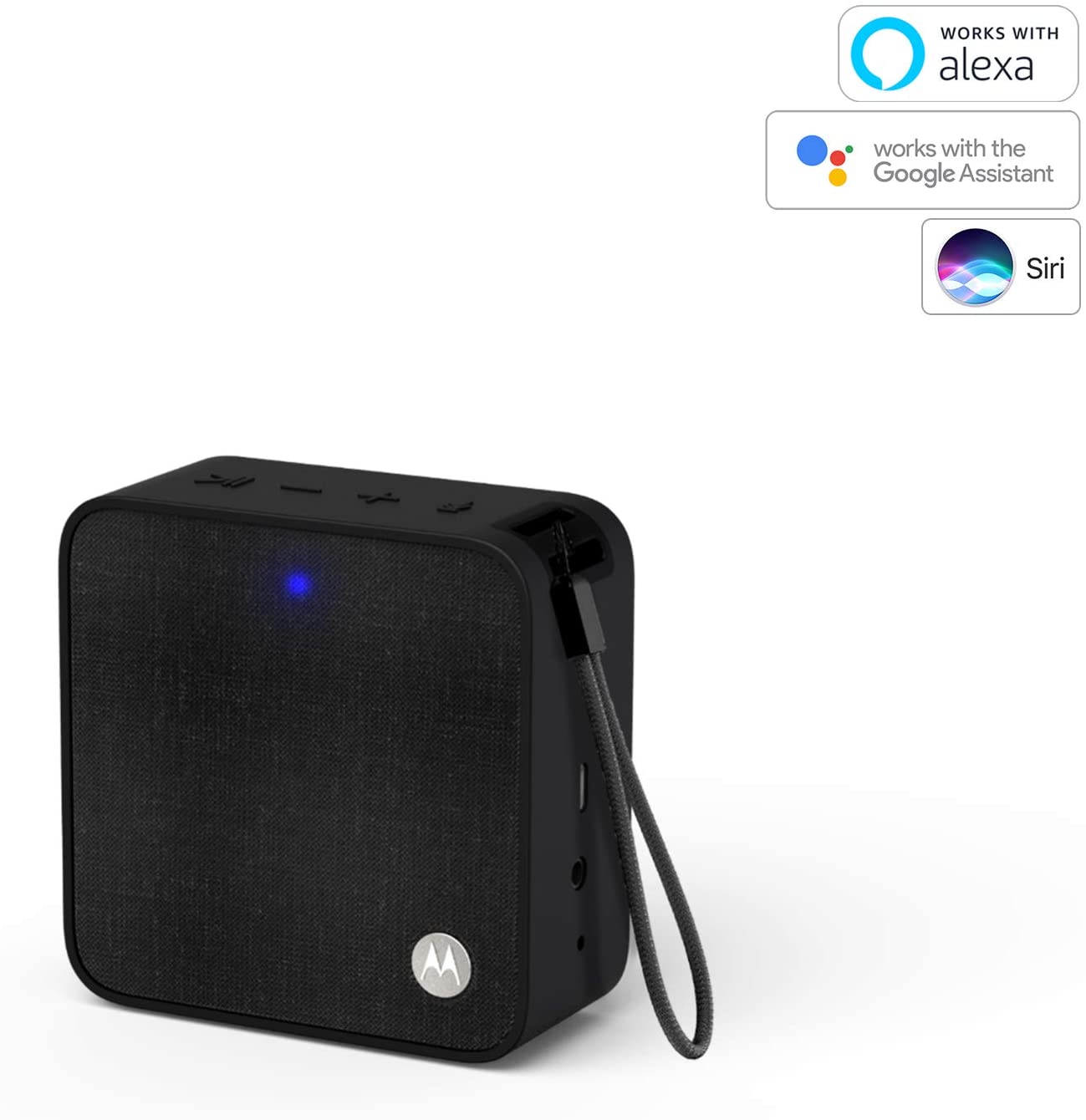 Motorola Sonic Boost 210 Smart Portable Wireless Bluetooth Speaker and Voice Command Compatible with Amazon Alexa, Siri & Google Assistant – Black