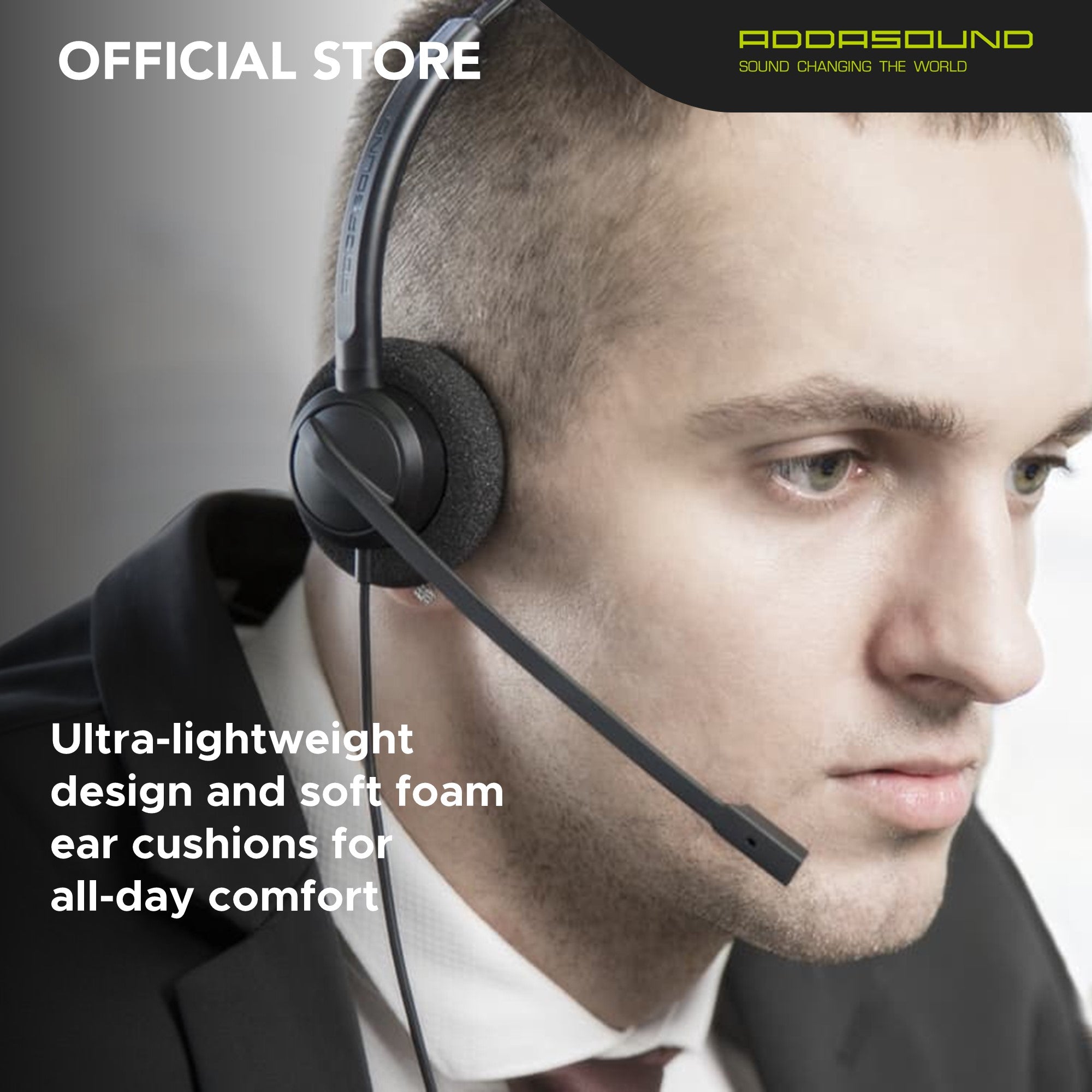 Addasound Crystal SR2732 USB Binaural With Superior Noise Canceling Headset