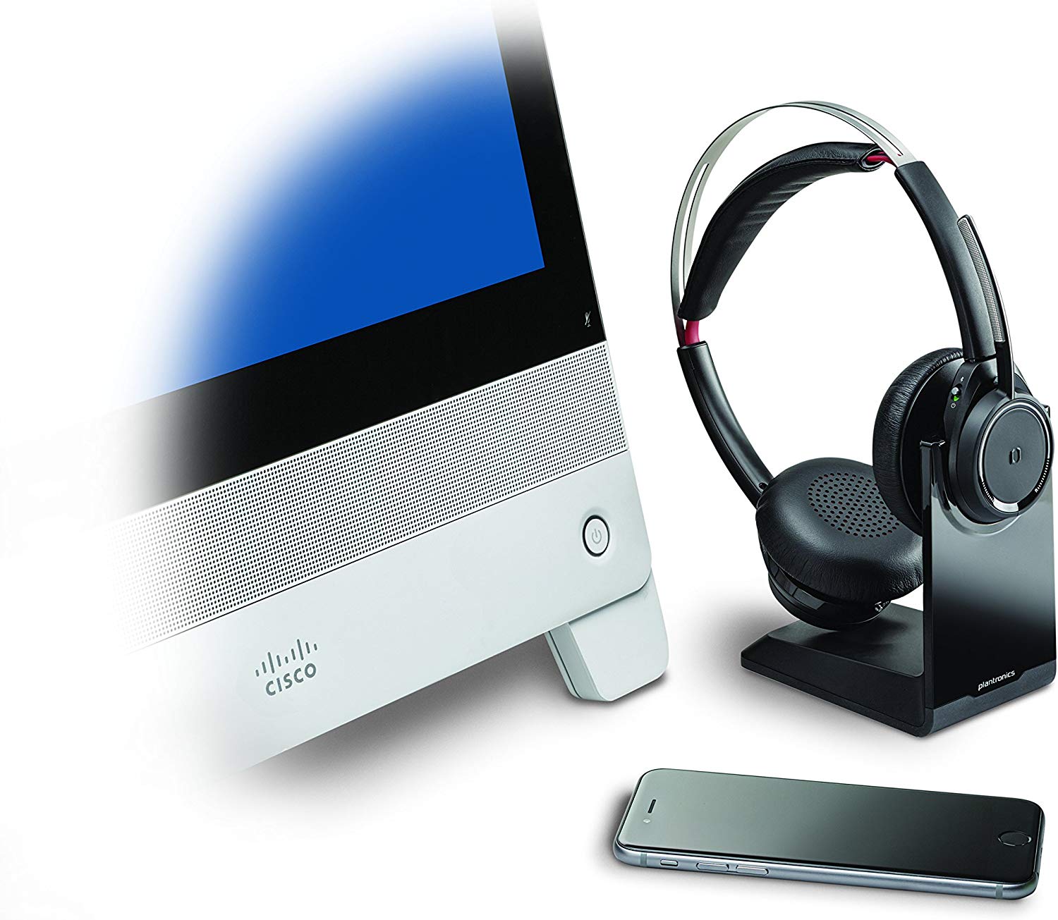 Poly Voyager Focus UC B825 Noise Cancelling Headset With Charging Stand, USB-A
