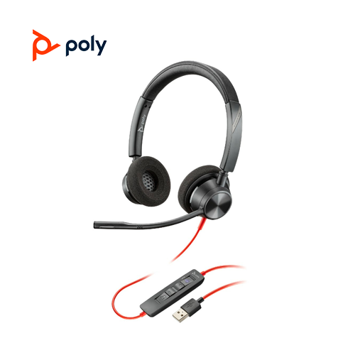 Poly Blackwire 3320 Stereo Microsoft Teams Certified USB-C Headset +USB-C/A Adapter (8X220AA)