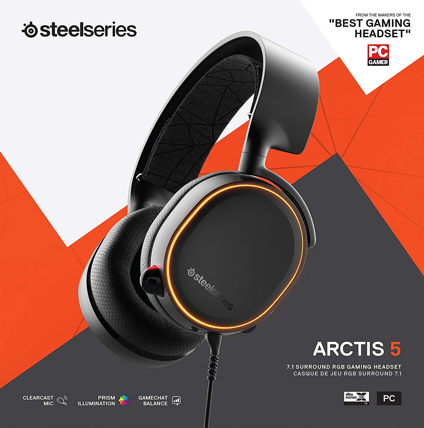 SteelSeries Arctis 5 2019 Edition All-Platform Gaming Headset - Black