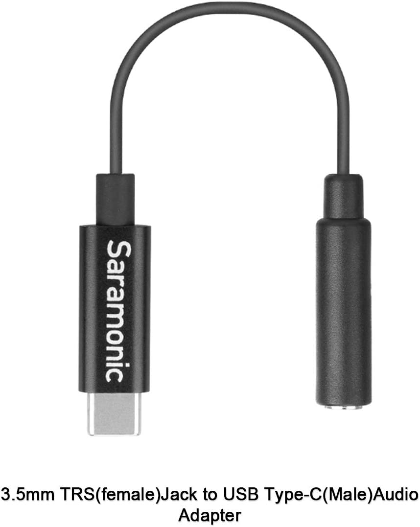 Saramonic SR-C2003 Female 3.5mm TRS Microphone Adapter Cable to USB Type-C Connector Dongle - Compatible with Samsung Galaxy, HTC, iPad Pro Smartphones and Tablets - USB C to 3.5mm Audio Adapter