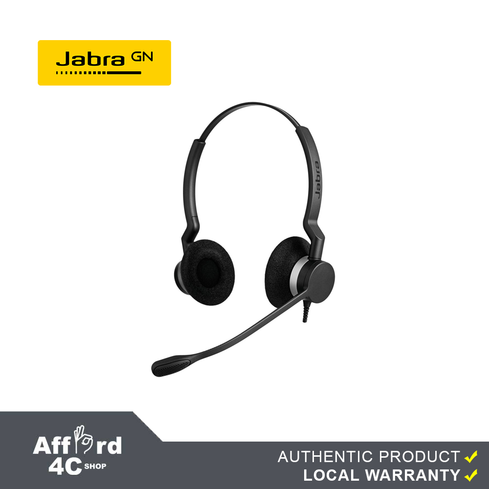 Jabra Biz 2300 MS Duo QD Quick Disconnect Headset (Black)