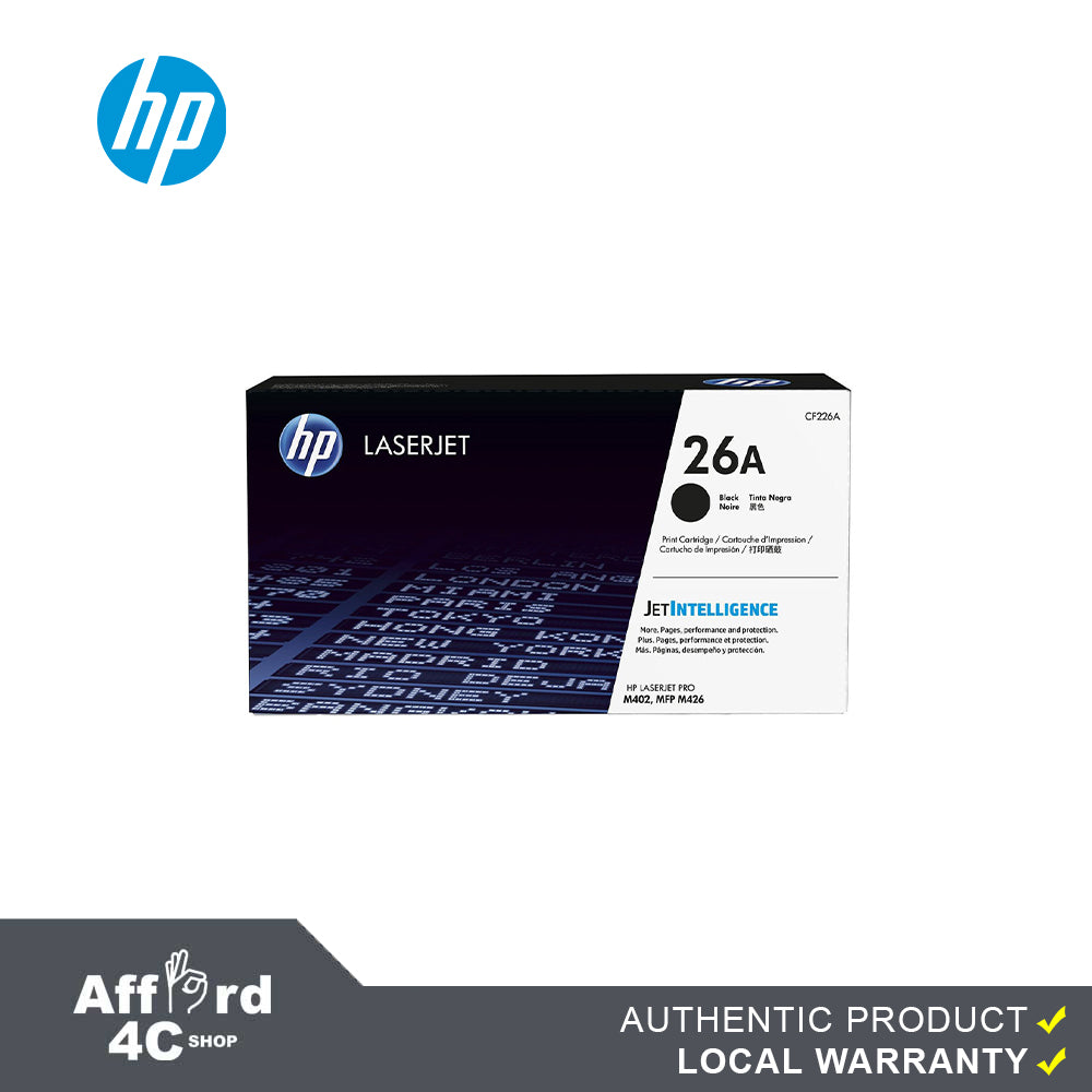 HP 26A Black Original LaserJet Toner Cartridge CF226A