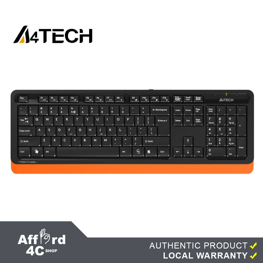 A4Tech Fstyler FK10 Sleek Multimedia Comfort Wired USB Keyboard