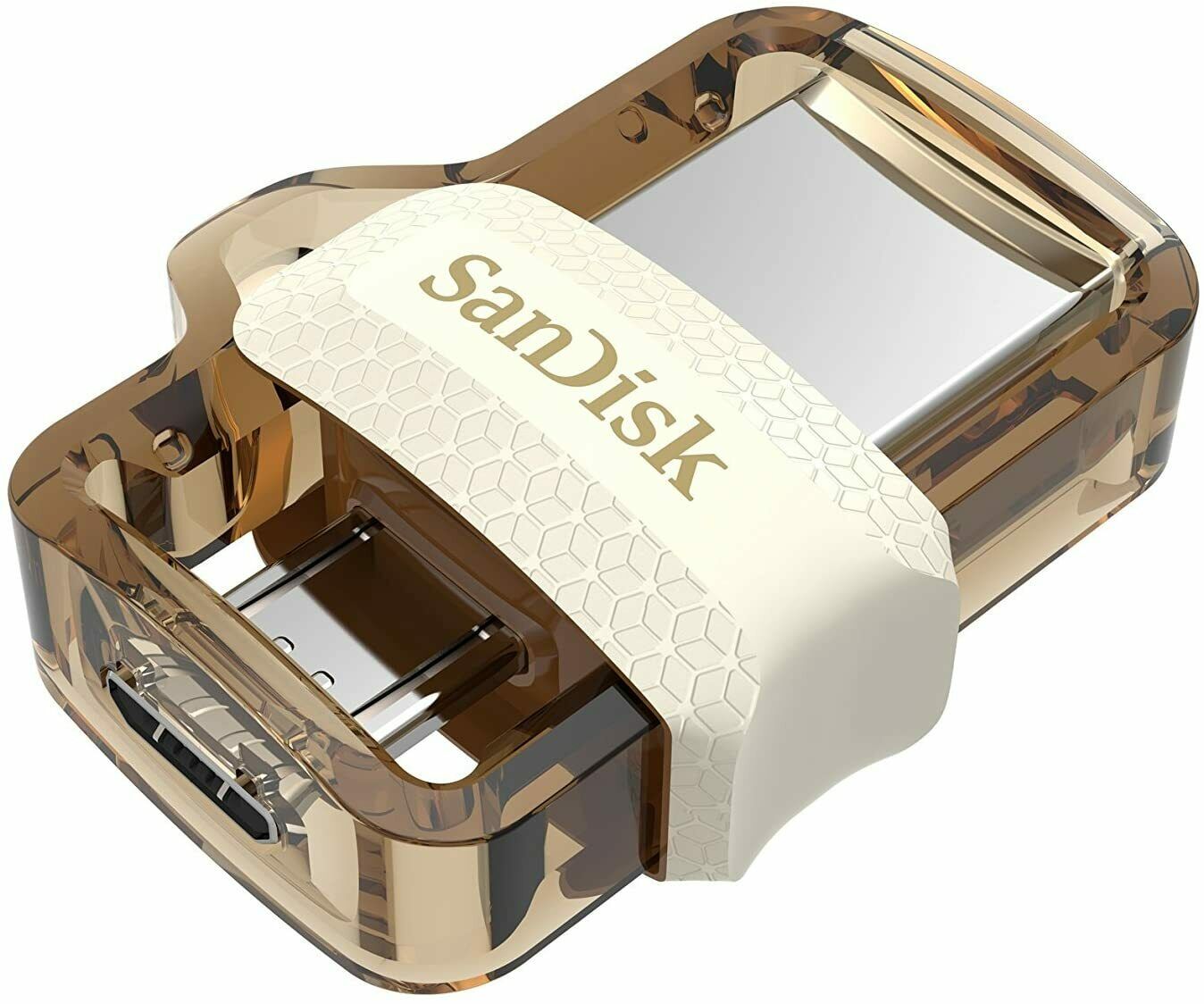 SANDISK OTG 16GB / 32GB / 64GB / 128GB TRANSPARENT SDDD3 - G46 DUAL USB FLASHDRIVE