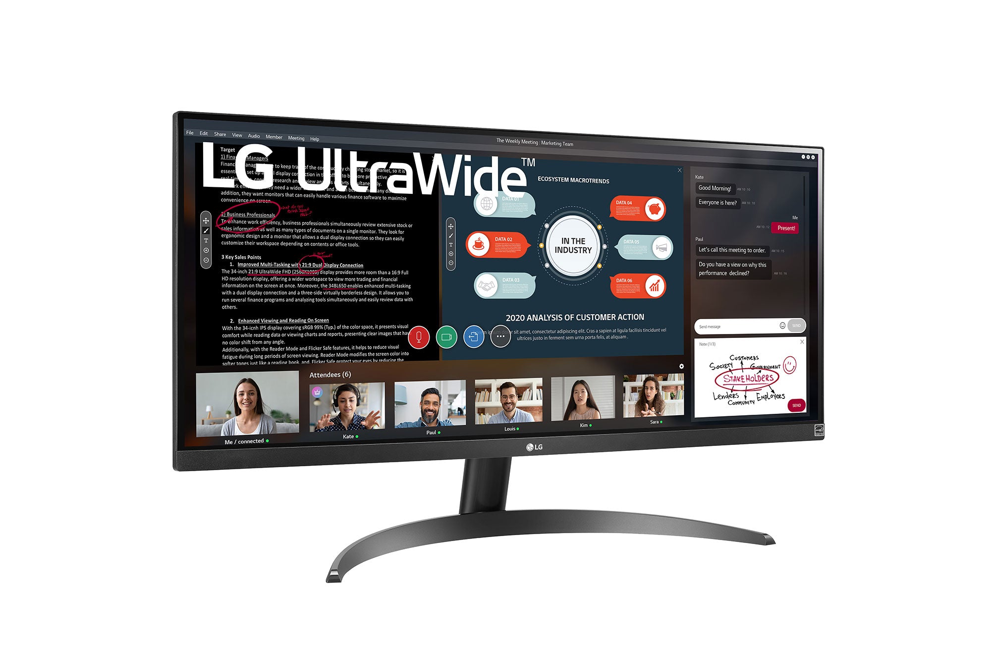 LG 29WP500 UltraWide Monitor / 29 inch / 2560 x 1080 Resolution / AMD FreeSync / Dynamic Action Sync / Black Stabilizer