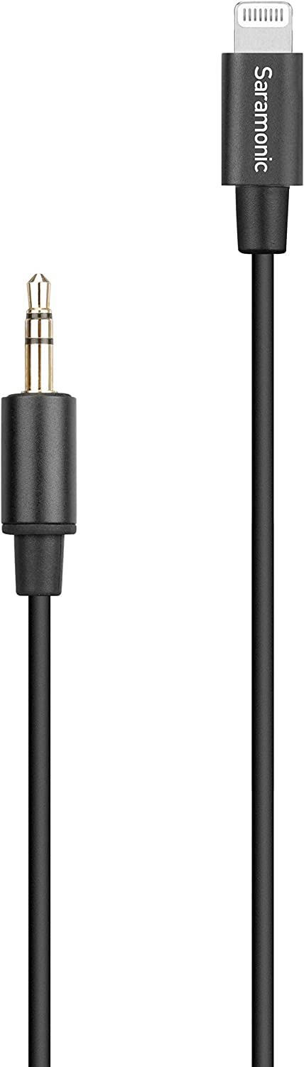 Saramonic 3.5mm TRS Male to Apple Lightning Connector Microphone & Audio Adapter Cable 9" (22.86cm) (SR-C2000)