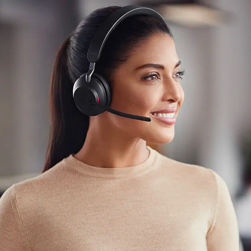 Jabra Evolve2 65 MS Stereo Headset With Link 380 USB-C Wireless Adapter (Black)
