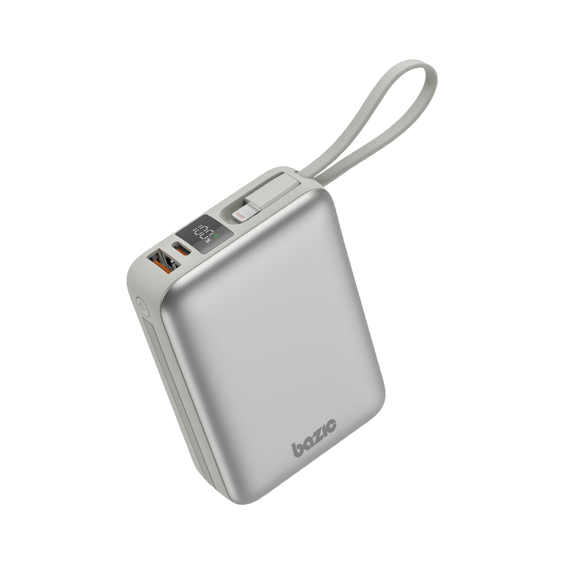Bazic GoPower Fusion Mini 20K, 3In1 20000Mah Powerbank with Built-In USB-C and Lightning Cable