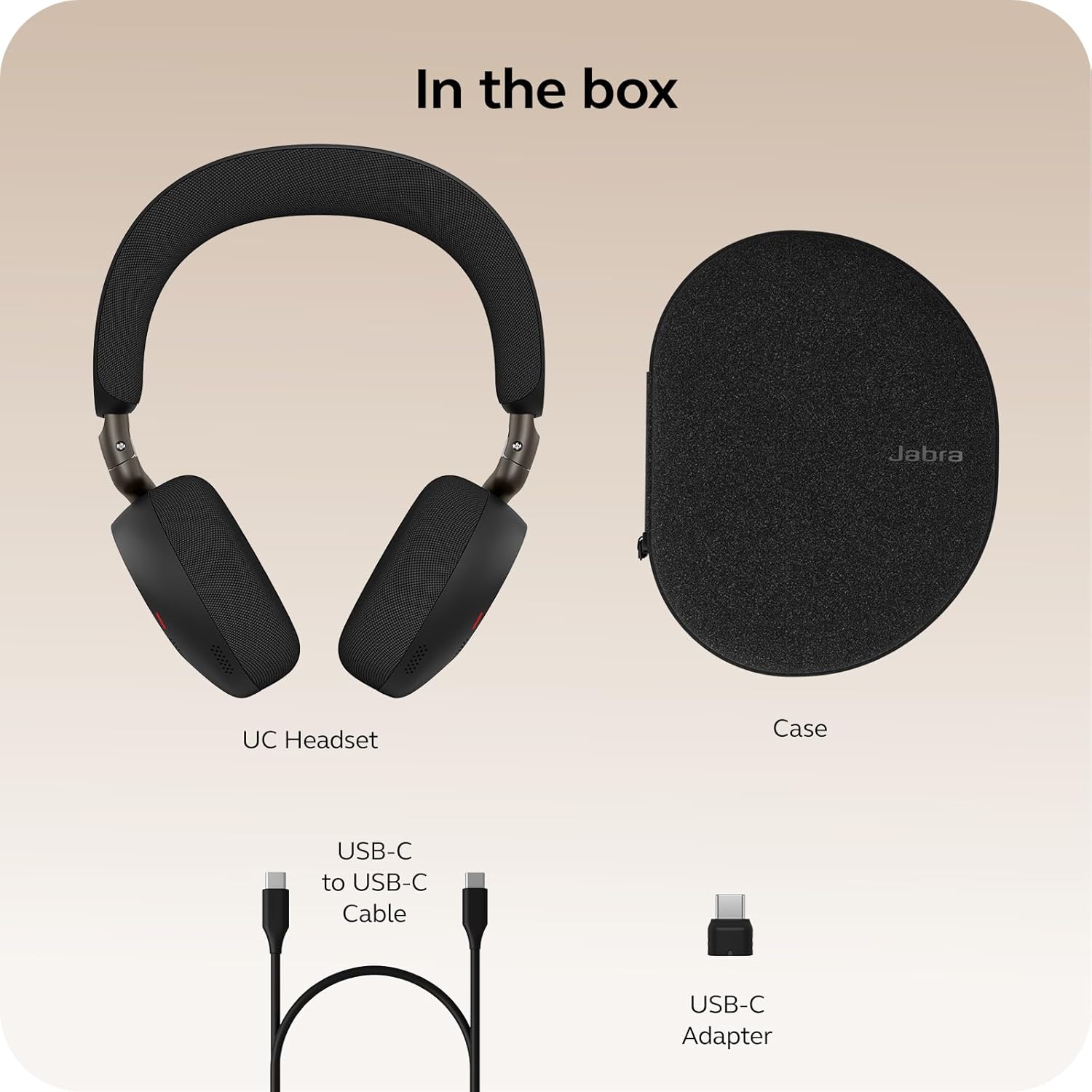Jabra Evolve3 75 On-Ear USB-C Wireless Bluetooth Headset with Microphone for Work, AI Voice Call Technology, Advanced Active Noise Cancellation, 22-Hour Battery, Works with Online Meeting Apps