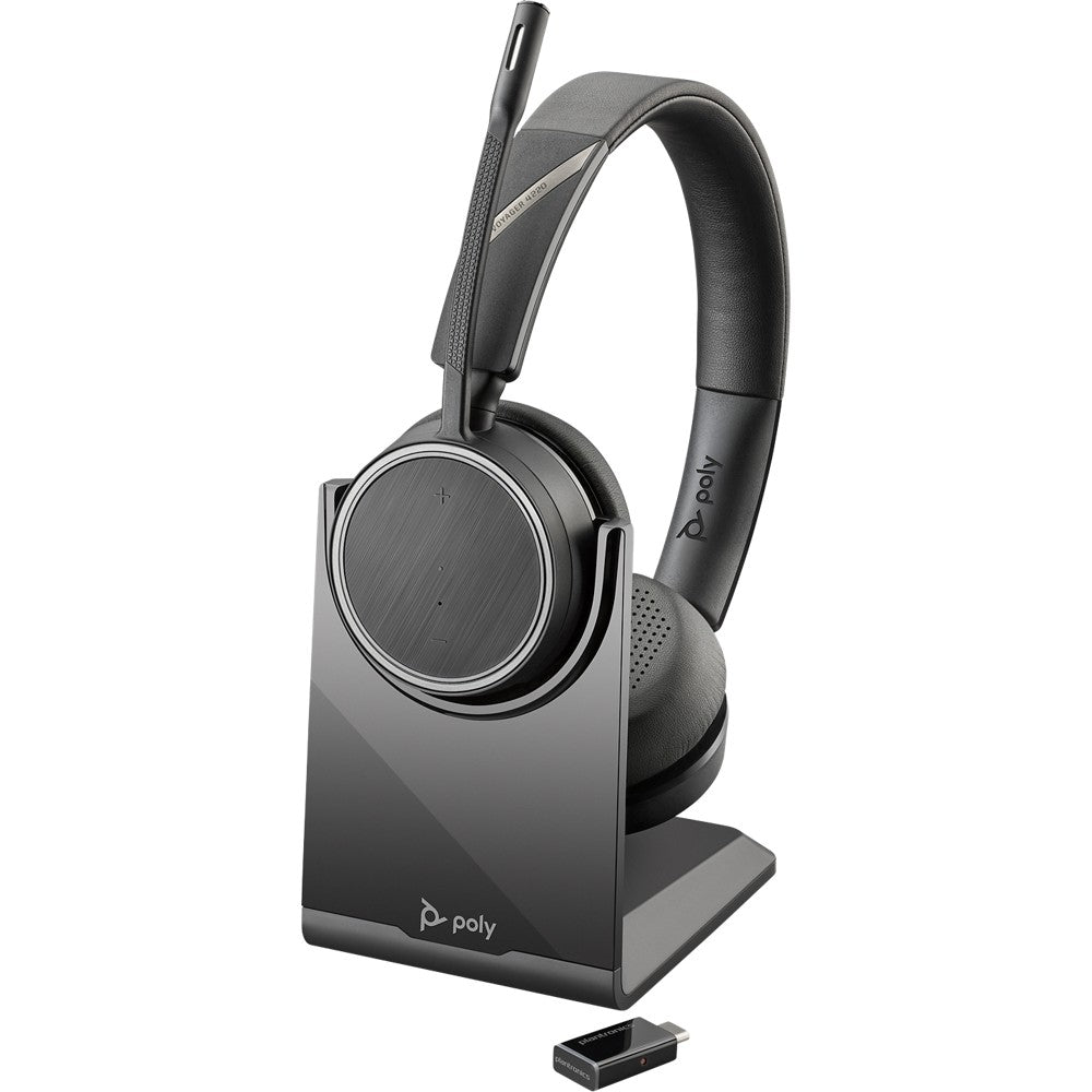 Plantronics Voyager 4220 UC USB-A Stereo Bluetooth Headset with Charging Stand