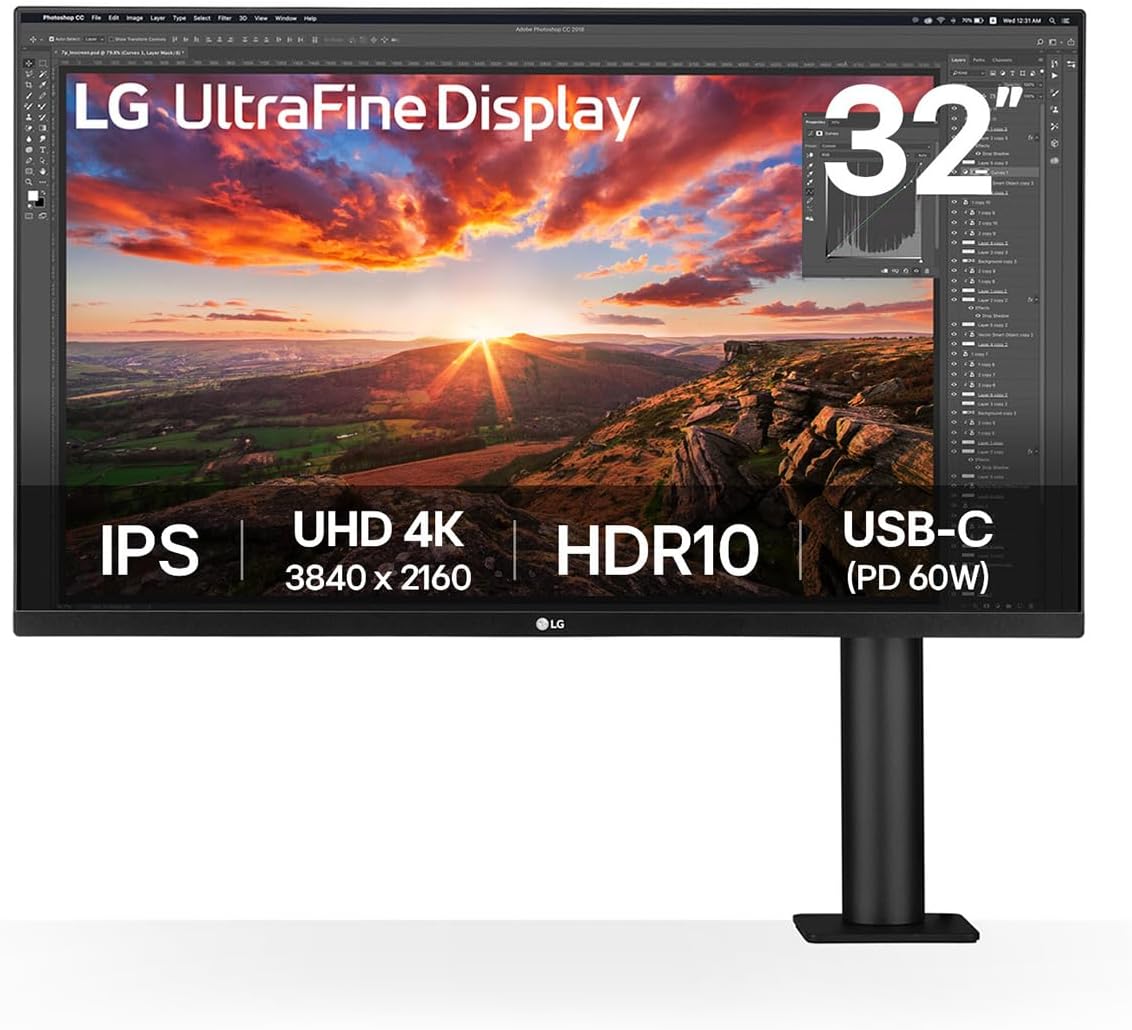 LG 32UN880K-B 31.5" UHD 4K Ergo IPS Monitor with USB-C