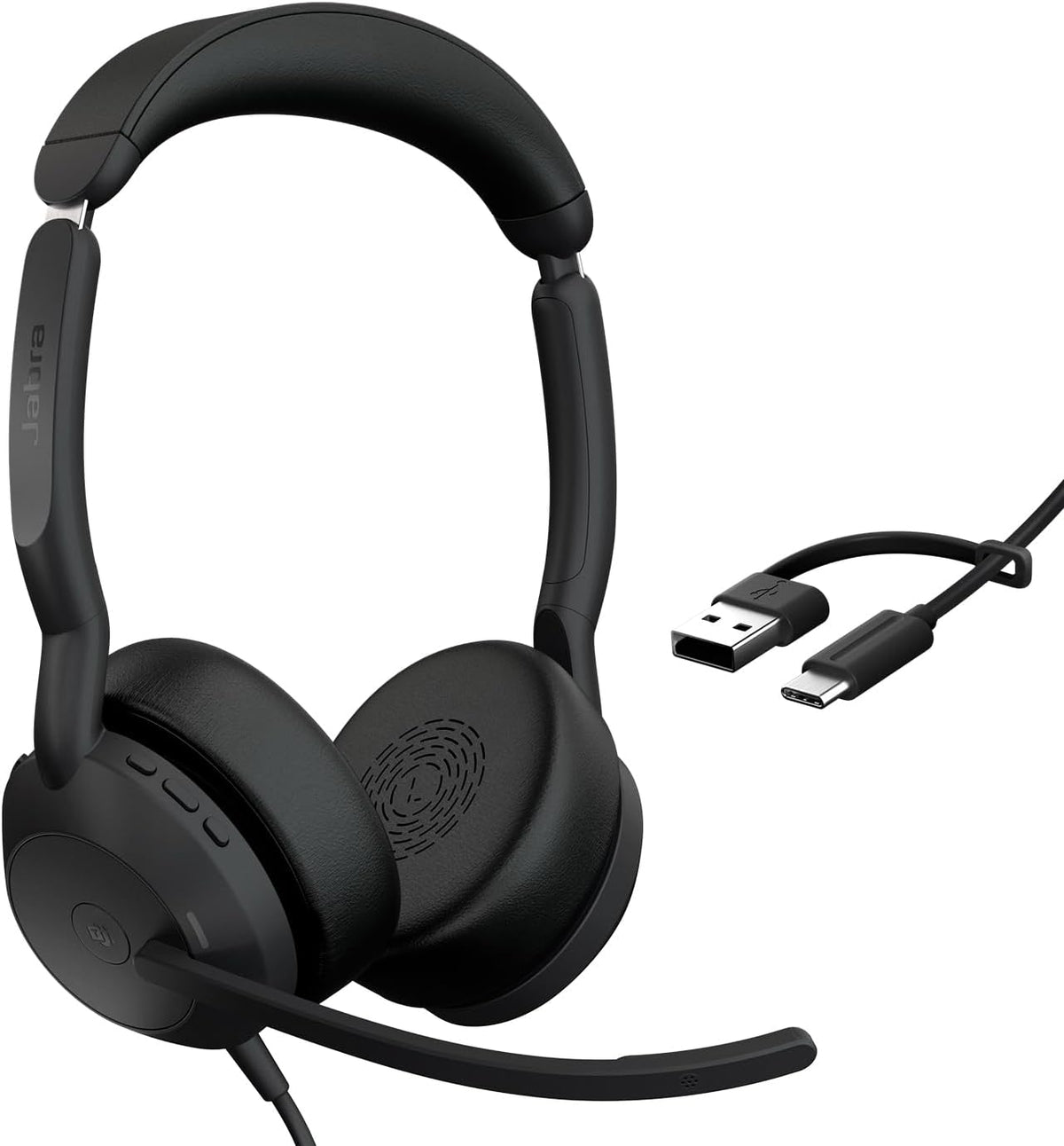 Jabra Evolve2 50 MS USB-C/A Wired/Bluetooth Stereo Headset - with AirComfort Technology