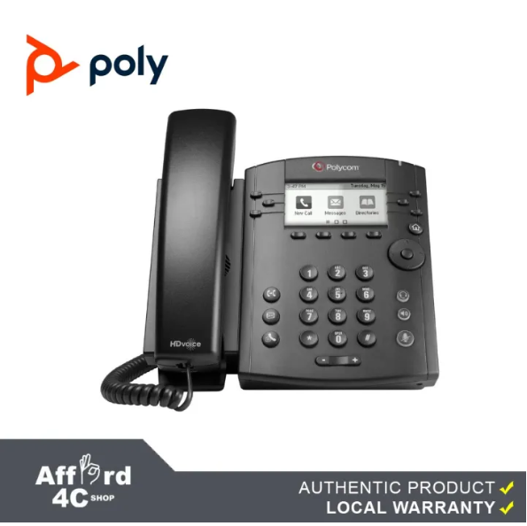 Polycom VVX 311 Corded Business Media Phone System - 6 Line PoE - 2200-48350-025 - AC Adapter (Not Included)