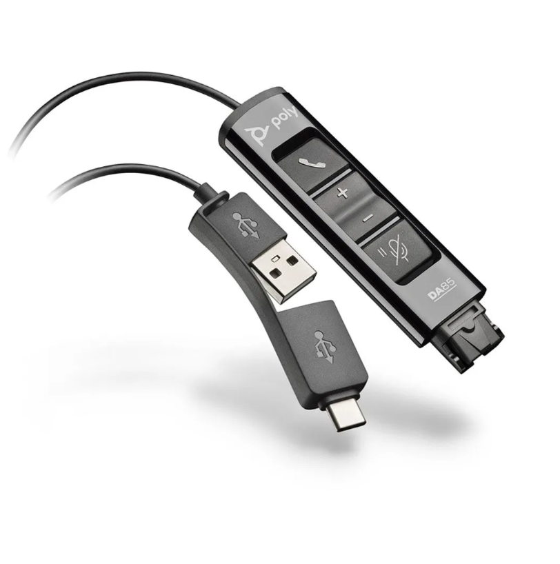 Poly Plantronics DA85 USB-A/USB-C Quick Disconnect (QD) digital adapter (Plantronics)