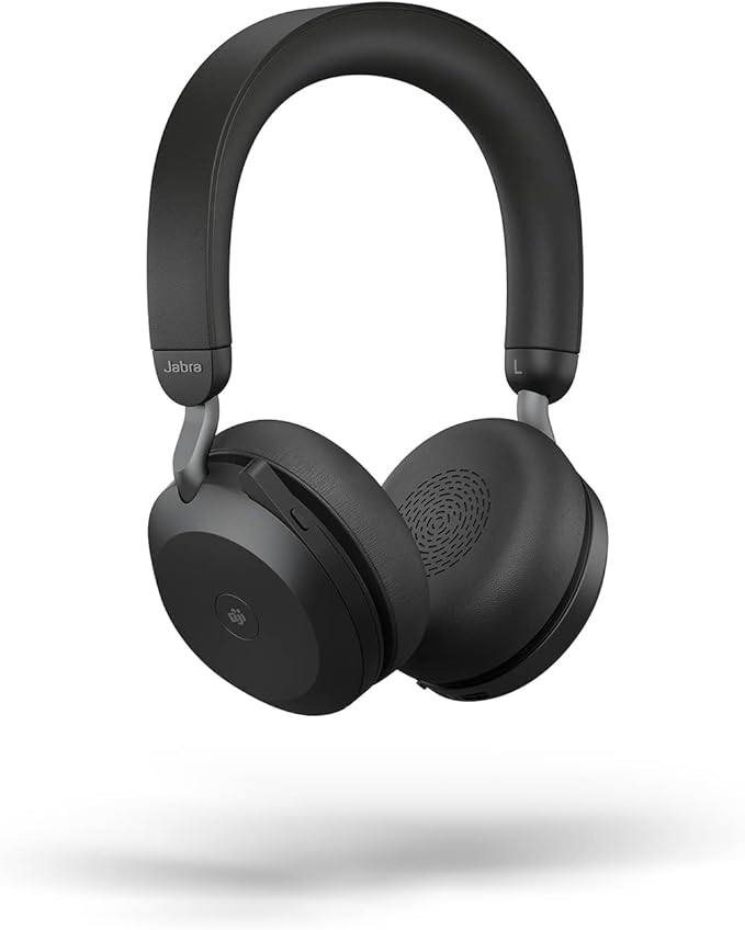 Jabra Evolve2 75  Wireless Headset with 8-Microphone Technology - Dual Foam Stereo Headphones with Advanced Active Noise Cancelling, USB-C Bluetooth Adapter and MS Teams-Compatibility