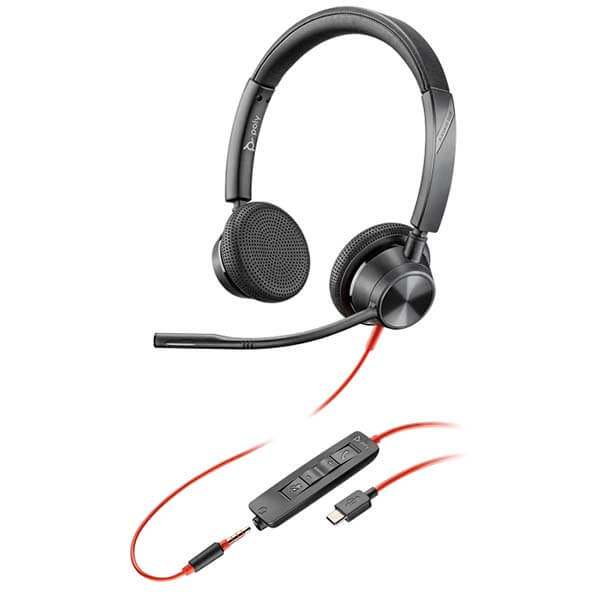 Plantronics Blackwire 3325 UC USB-C with  3.5mm Jack for Mobile/Tablet Connectivity Stereo Headset