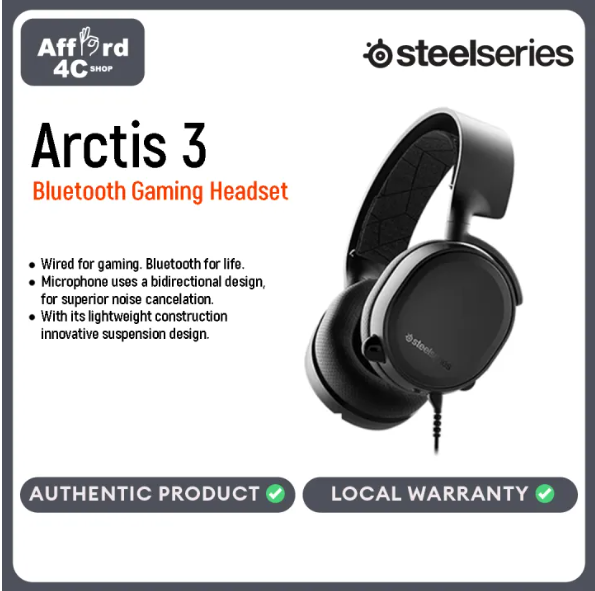 SteelSeries Arctis 3 All-Platform Gaming Headset for PC, PlayStation 4, Xbox One, Nintendo Switch, VR, Android, and iOS - Black