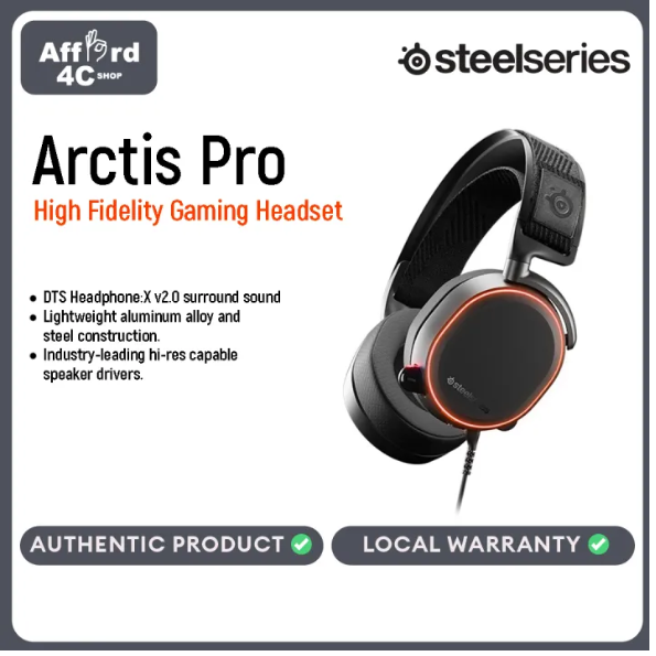 SteelSeries Arctis Pro Wireless Gaming Headset - Lossless High Fidelity Wireless + Bluetooth for PS4
