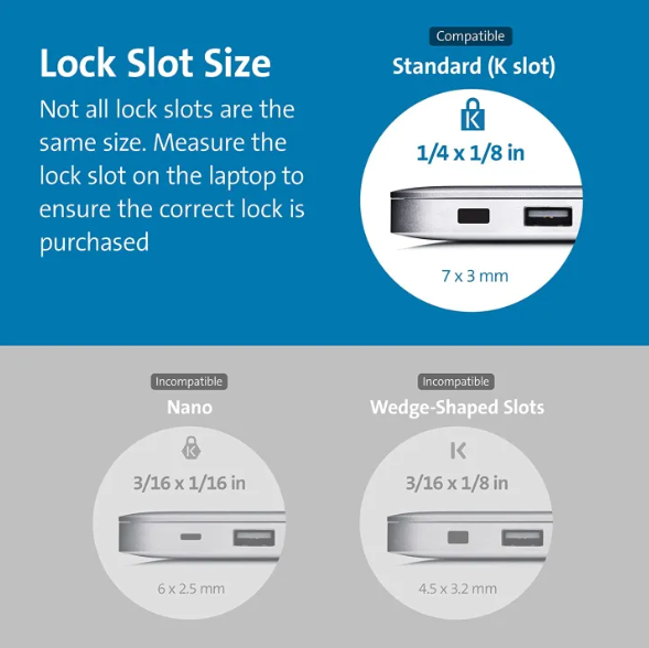 Kensington Slim Lockhead Laptop Lock - Combination Security Locking Cable, Standard Slot (K60600WW)