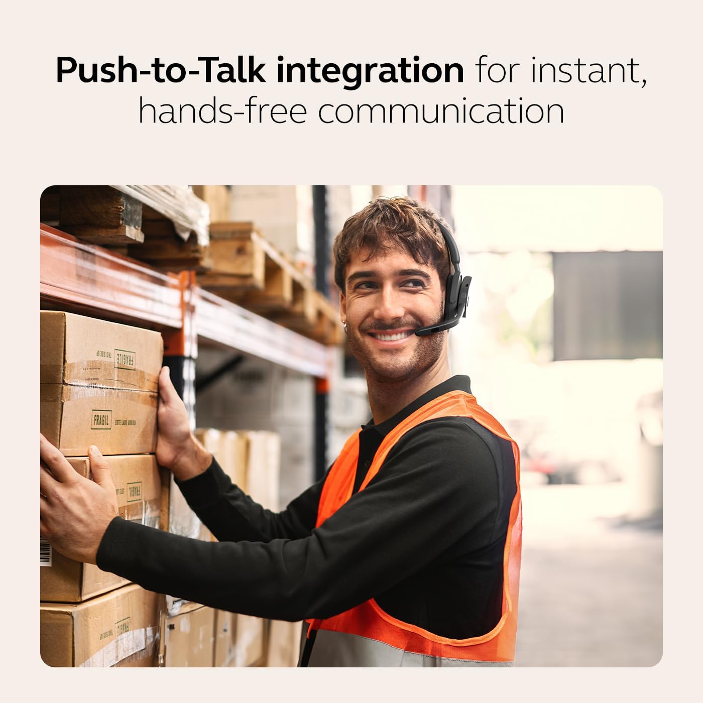 Jabra Perform 75 Push-to-Talk (PTT) Bluetooth Wireless Headset with Over-Head or Behind-Neck Style, Ultra Noise-Cancelling, UC Cellular or Wireless Push-to-Talk, and Face2Face Mode, IP65-Rated