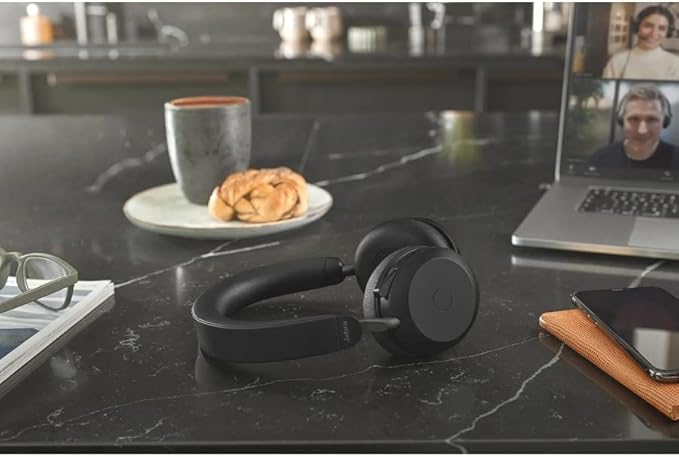 Jabra Evolve2 75  Wireless Headset with 8-Microphone Technology - Dual Foam Stereo Headphones with Advanced Active Noise Cancelling, USB-C Bluetooth Adapter and MS Teams-Compatibility