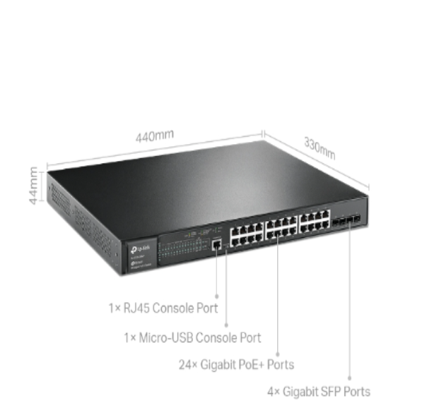 TP-Link TL-SG3428MP JetStream 28-Port Gigabit L2+ Managed Switch with 24-Port PoE+