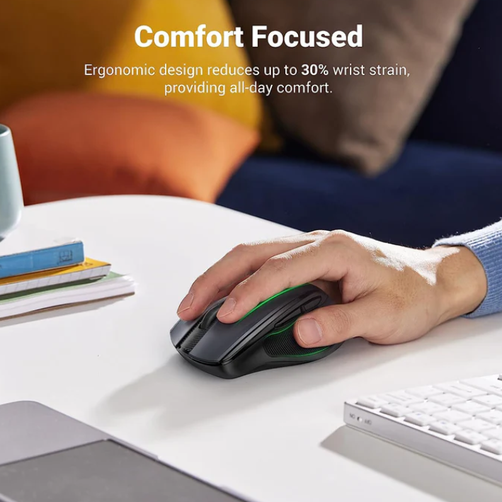 Ugreen Ergonomic Contoured-shape Design Wireless Mouse 2.4GHz&BT