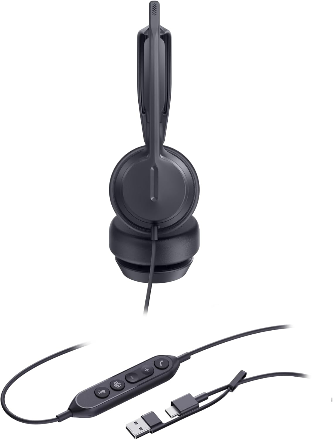 Yealink UH42 Dual MS Teams UC USB-C/A Stereo Wired Headset AI Noise Cancelling, Call Control, HD Audio