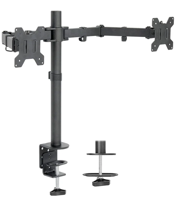 Inplay KMT-2 Dual Arm Monitor Mount 13-27" Fully Adjustable with C Clamp Stand
