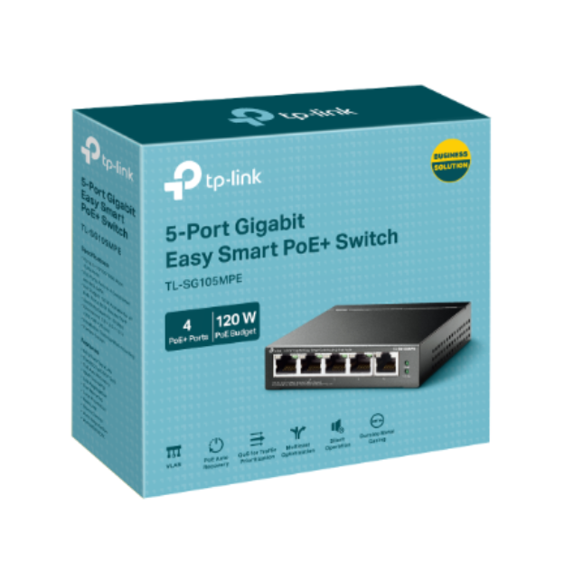 TP-Link TL-SG105MPE 5-Port Gigabit Easy Smart Switch with 4-Port PoE+