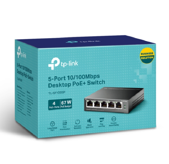 TP-Link TL-SF1005P 5-Port 10/100Mbps Desktop Switch with 4-Port PoE+