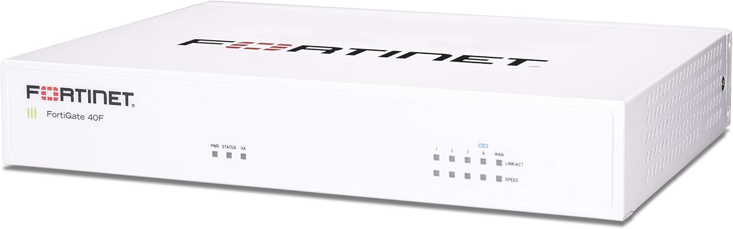 FORTINET FortiGate-40F Firewall Appliance - 5 Gigabit Ethernet RJ45 Ports, Ideal for Small Businesses with FC-10-0040F-950-02-12 FortiGate-40F 1 Year Unified Threat Protection