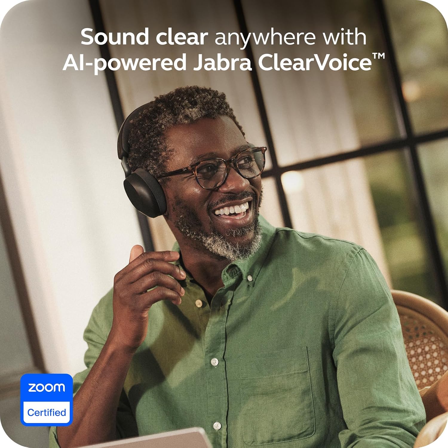 Jabra Evolve3 75 On-Ear USB-A Wireless Bluetooth Headset with Mic and Wireless Charging Stand for Work, AI Voice Call Technology, Advanced ANC, 22-Hour Battery, Works with Online Meeting Apps