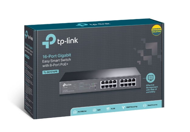 TP-Link TL-SG1016PE 16-Port Gigabit Easy Smart PoE Switch with 8-Port PoE+