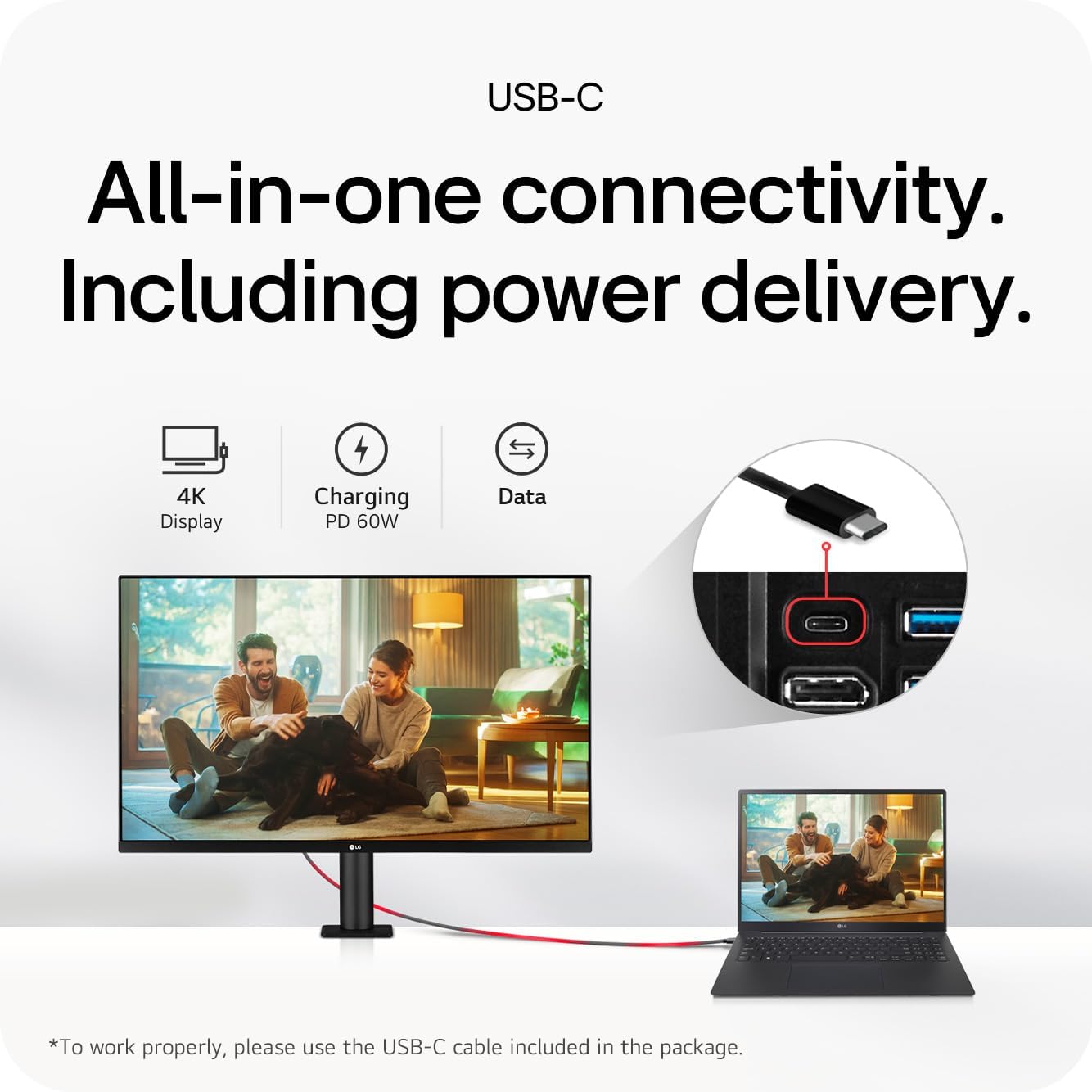 LG 32UN880K-B 31.5" UHD 4K Ergo IPS Monitor with USB-C