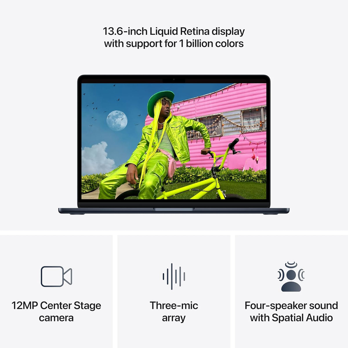 Apple NoteBook MacBook Air 13.6inchLiquid Retina display w/ True Tone/M5 chip w/10C CPU,10C GPU,16C Neural Engine/24GB unified memory/1TB SSD storage  (Midnight)