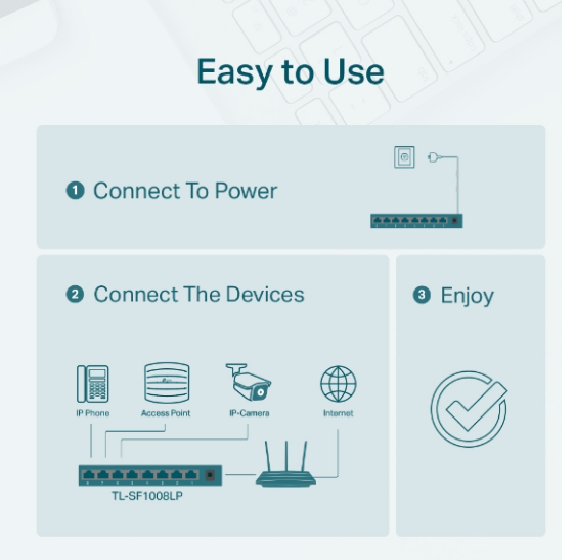 TP-Link TL-SF1008LP 8-Port 10/100Mbps Desktop Switch with 4-Port PoE