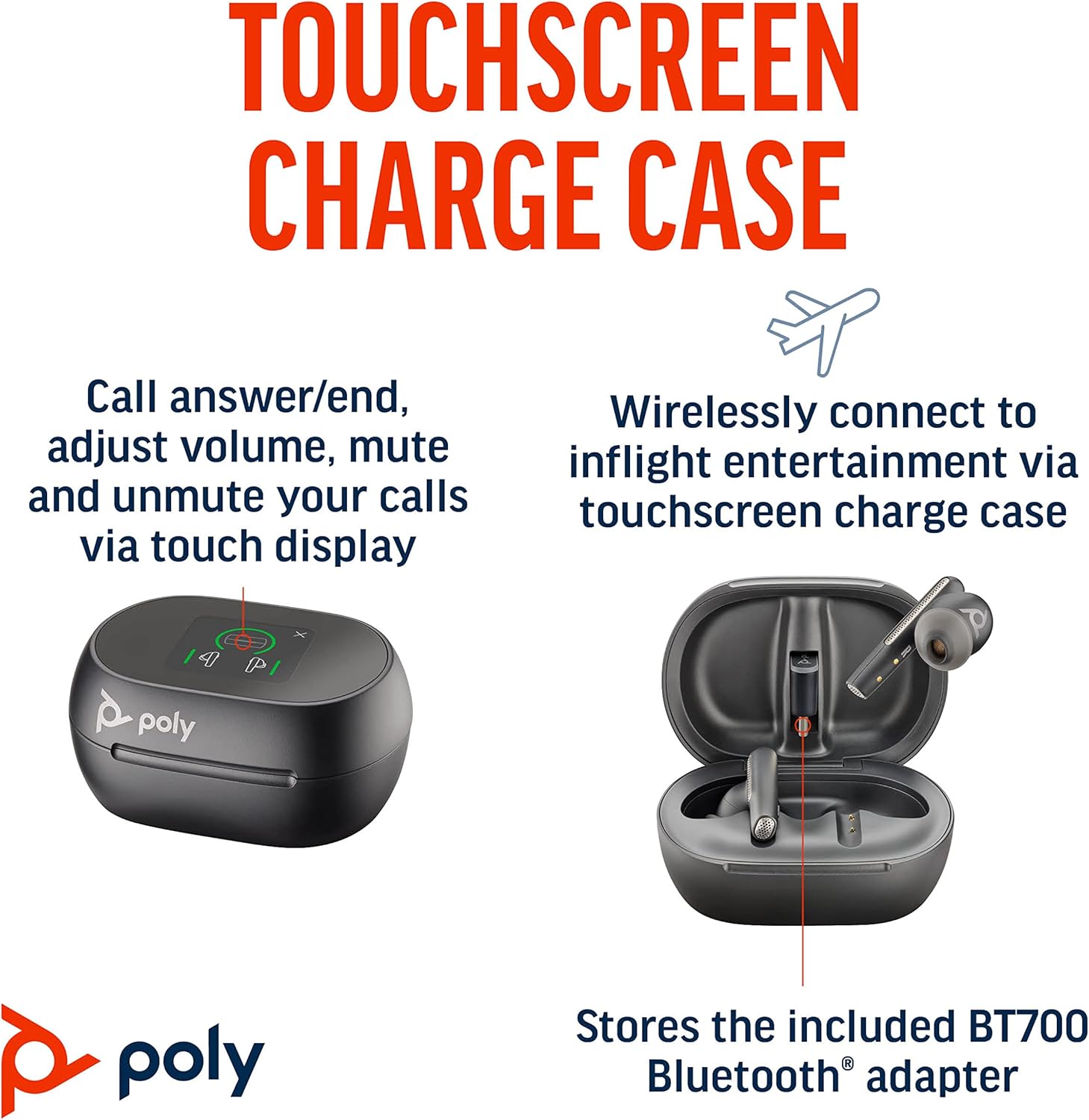 Poly Voyager Free 60+ UC True Wireless Earbuds (Plantronics) – Noise-Canceling Mics for Clear Calls – ANC – Smart Charge Case w/Touch Controls