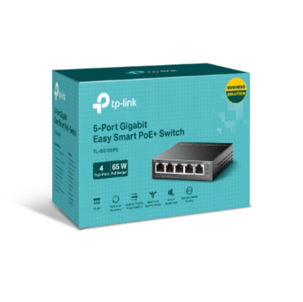 TP-Link TL-SG105PE 5-Port Gigabit Easy Smart Switch with 4-Port PoE+