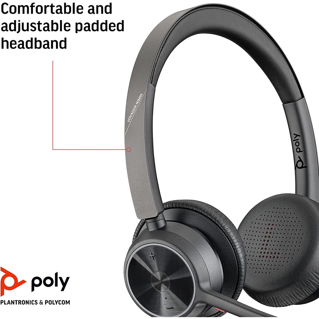 Poly Voyager 4320 UC Stereo USB-A Headset +BT700 USB-A Adapter