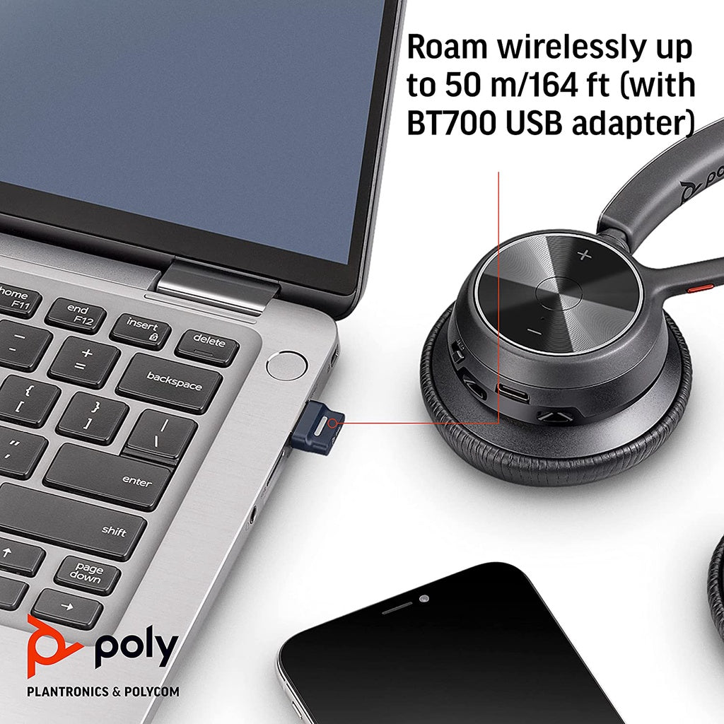 Poly Voyager 4320 UC Stereo USB-A Headset +BT700 USB-A Adapter