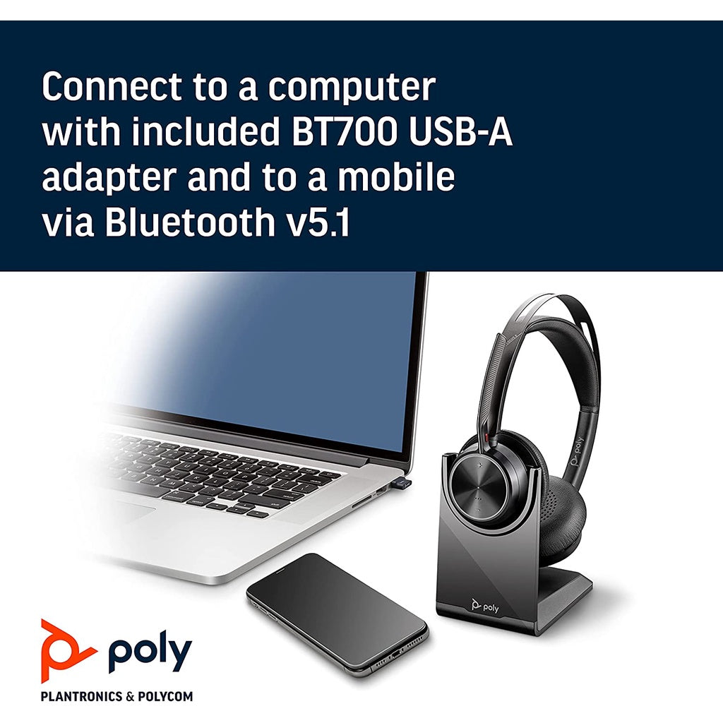 Poly Voyager Focus 2 USB-A with Charge Stand Headset