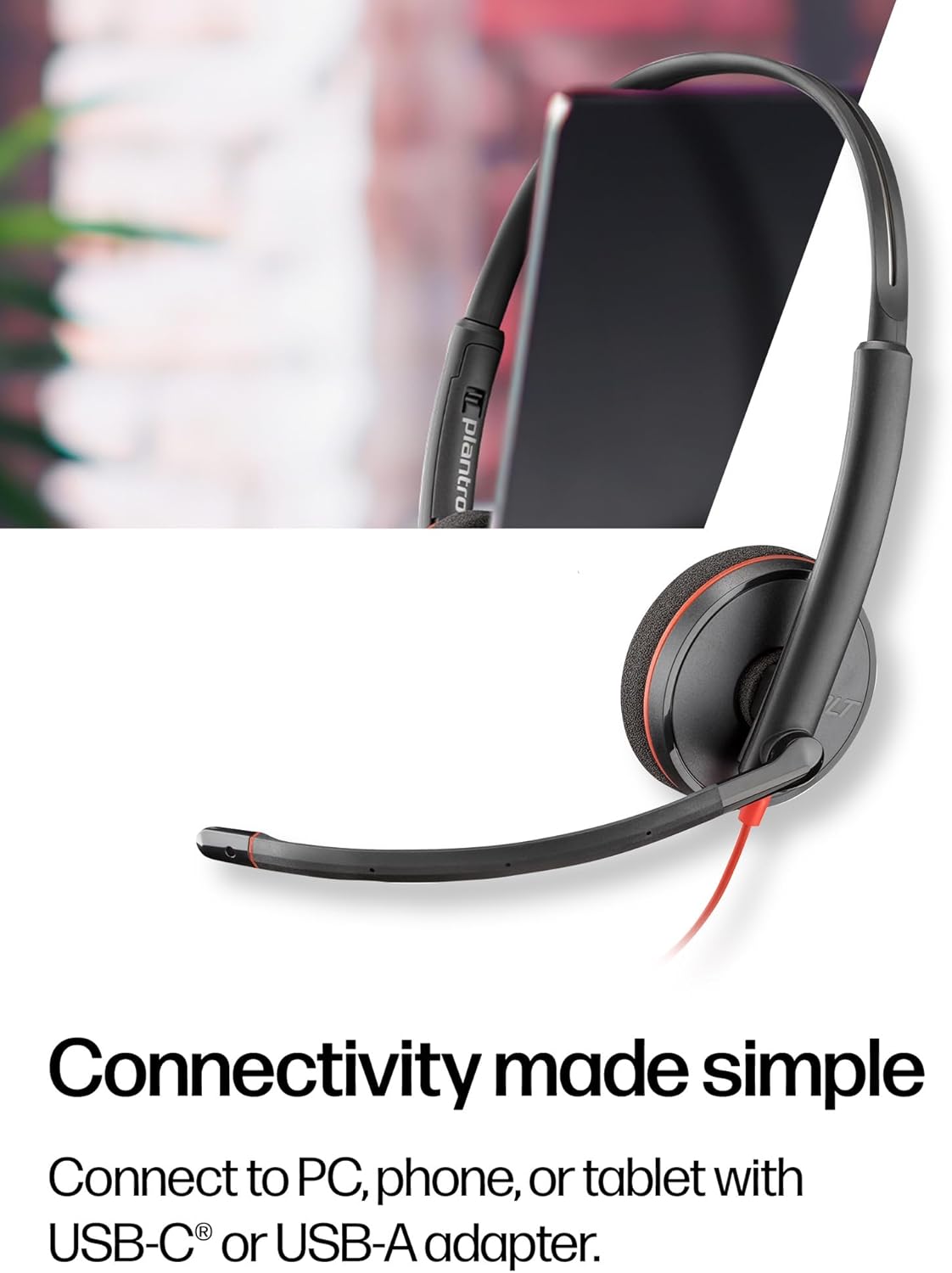 HP Poly Blackwire 3220 USB-C/A Adapter Stereo Headset